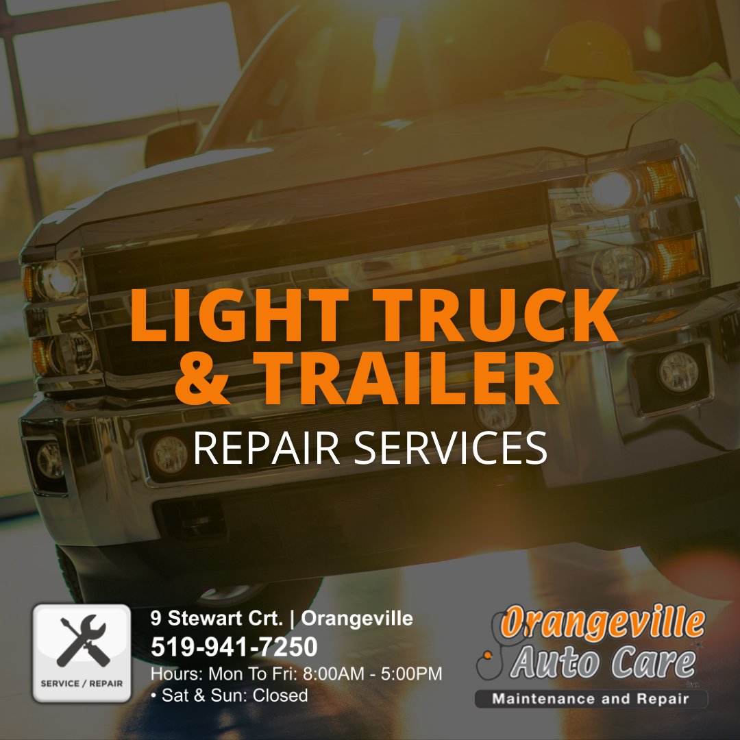 AutoOrangeville's tweet photo. We cover a wide range of light and medium truck services. From brakes to A/C repair our local shop provides unparalleled service. Schedule your appointment today! 519-941-7250
#TruckRepair #Fall #AutoRepair #AutoCare #Orangeville #Caledon #Hillsburgh #DufferinCounty #SupportLocal https://t.co/md2NShULAP