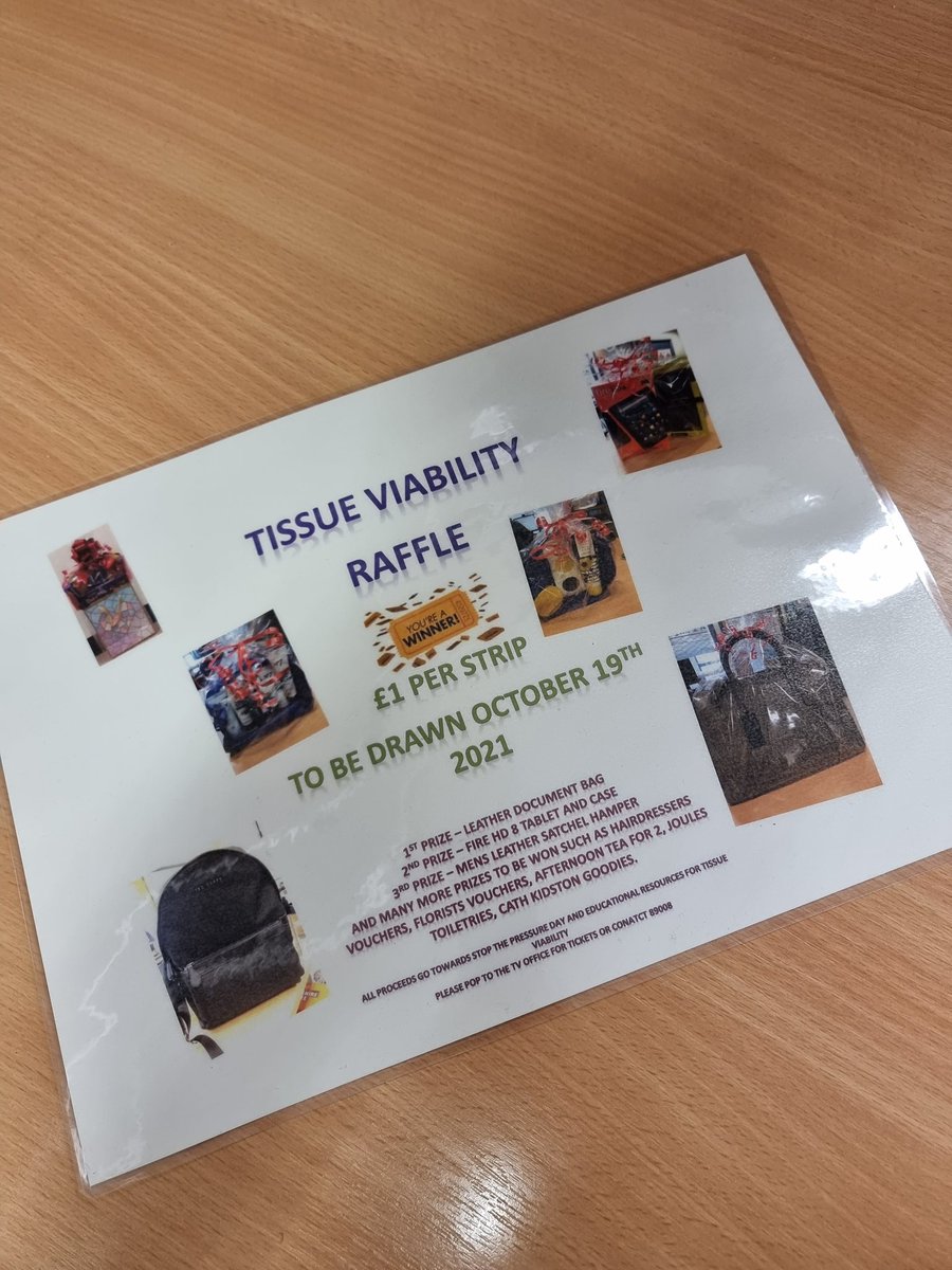 UHDB_TVTeam's tweet photo. The TV team have launched a raffle to fund #stopthepressureday2021 and educational resources for the team...so come and buy a ticket #stopthepressure 😊 @PhilBoltonRN @TeamSurgeryUHDB @UHDBChildrens @CathyWinfield @gillogden66 @UHDBTrust @UHDB_DME @DivisionUhdb @UHDBCancer https://t.co/o1aqiM8WAG