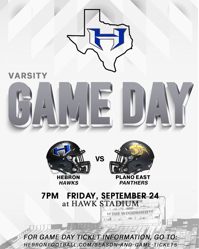 HebronFBBooster's tweet photo. It’s Game Day!!! Come out and support your Hebron Hawks!!! https://t.co/ptx6Y8wZYK