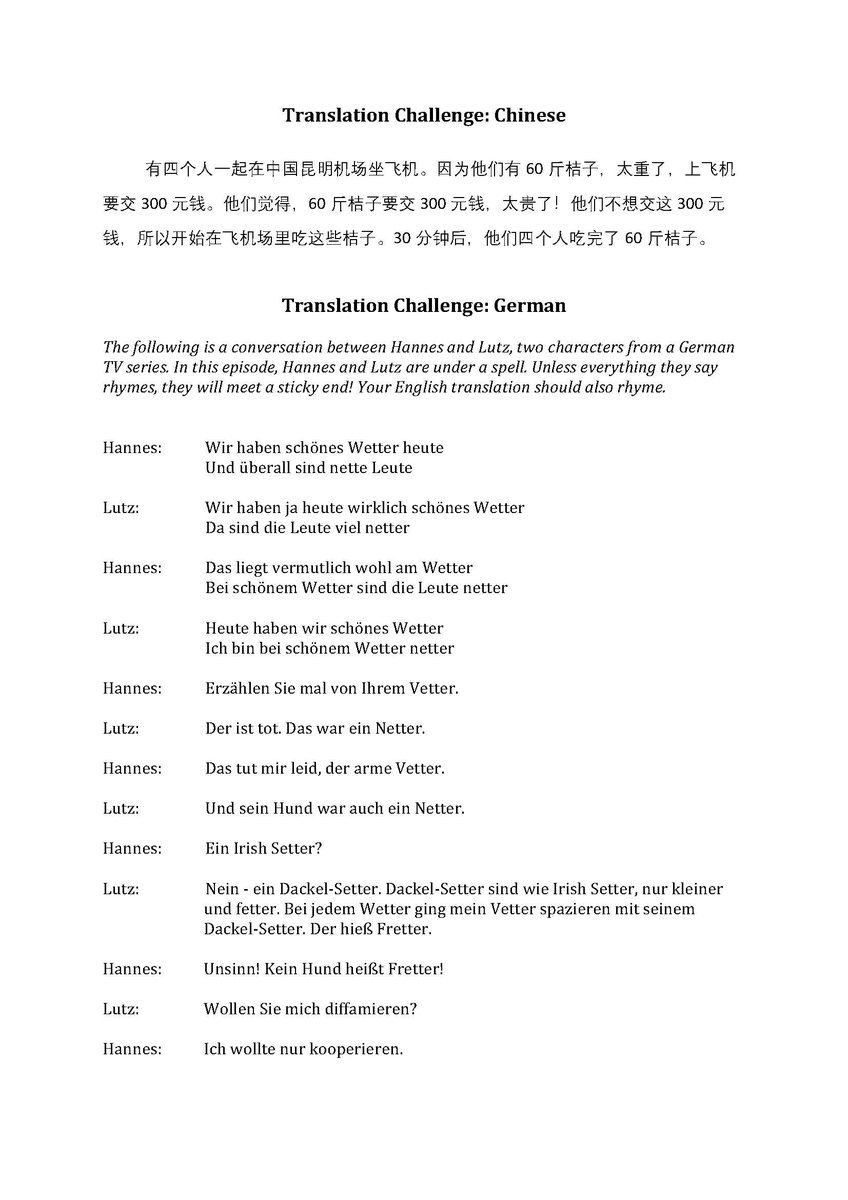 LanguagesUoC's tweet photo. We are really pleased to launch our 'Translation Challenge' in the light of International Translation Day on 30th Sept.  Why not take up the challenge and have a go. 

Check your emails for the word document containing translation texts and get going. https://t.co/3uC6SbwTBh