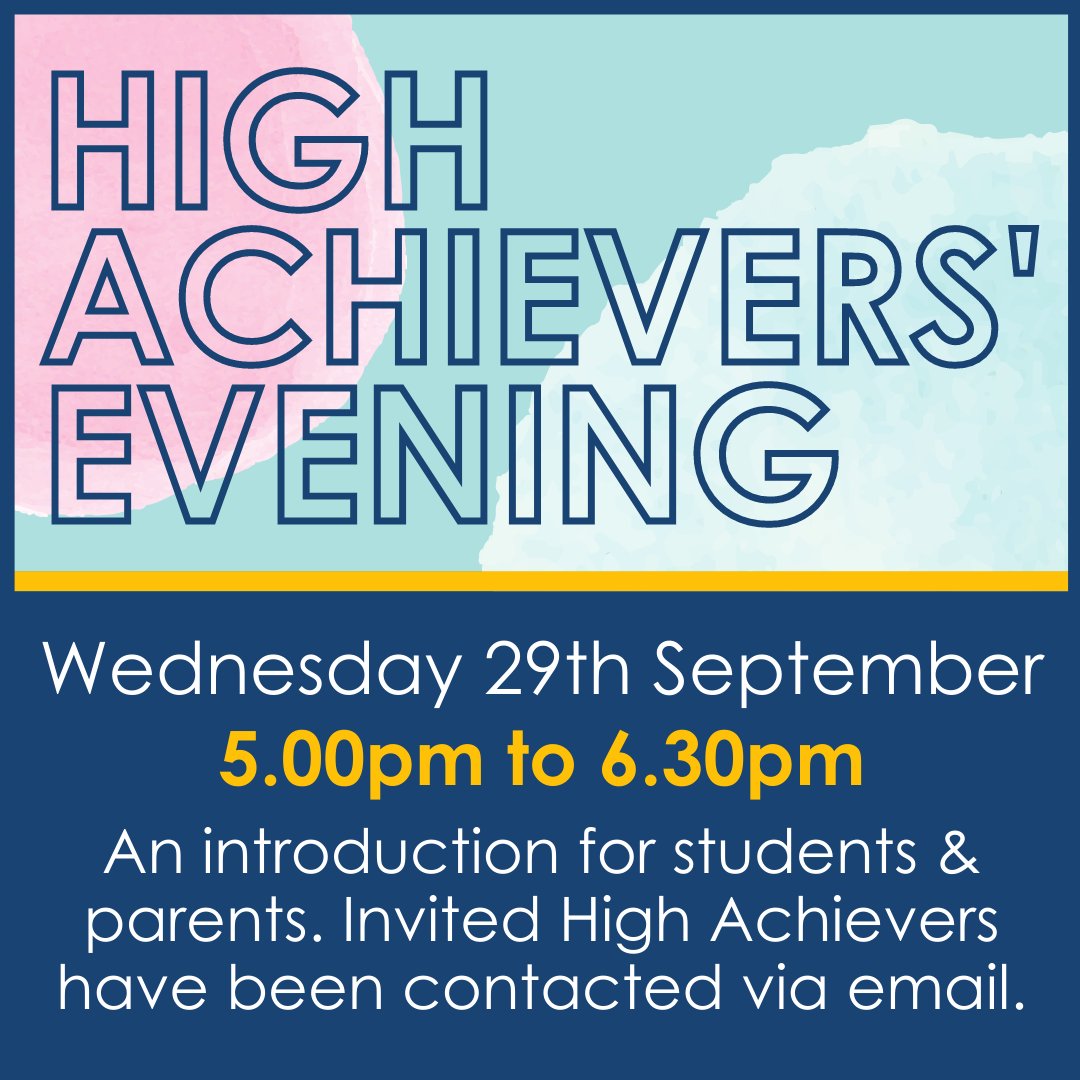 JCSFCollege's tweet photo. The launch of our High Achievers' Programme is taking place Wednesday 29th September. Students invited to take part in this opportunity have been emailed a registration link on their college account. #highachievers #EPQ #enrichment #events #preparation #JCSFC https://t.co/c3XtnehFX6