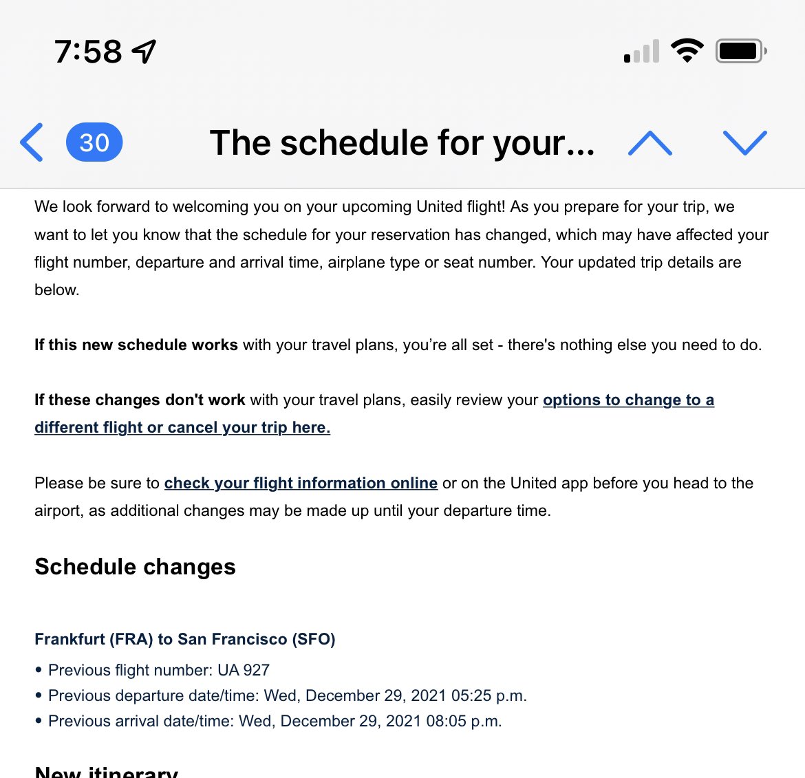 alealex's tweet photo. @APRA_Europe @AirPassRightsCA is this a new @united technique to bait you and then switch?!? My flights got changed in an absurd way and only options are to cancel or to pay thousands $$$ to make it work. So much for planning in advance. How’s this allowed by EU @YourEuropeEU https://t.co/4XN0ZyALIU