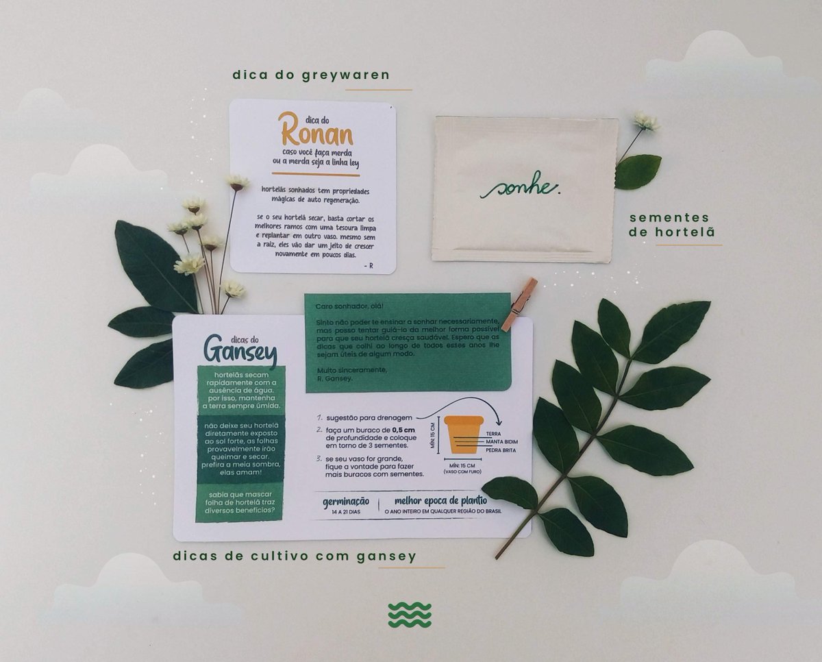 ahoybarto's tweet photo. o pacote de sementes virá com dicas de cultivo do gansey, porque quem mais saberia melhor?!

mas problemas na linha ley e o hortelã adormeceu? calma! temos uma dica de ouro cedida pelo próprio greywaren sobre como recuperar hortelãs de sonho. https://t.co/mmcqpyHWbc