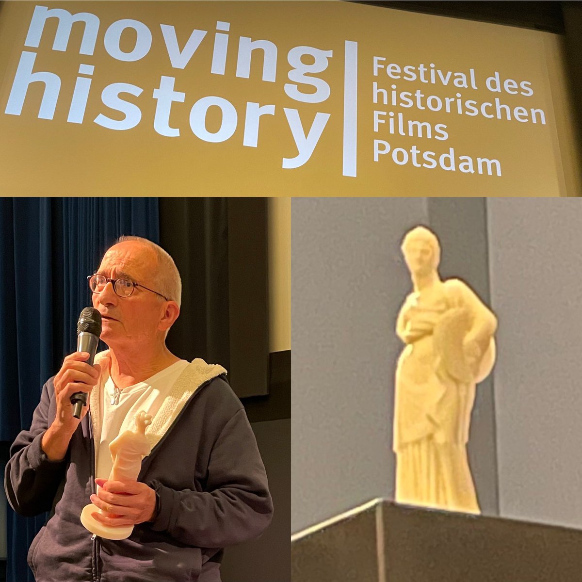 Mike_Schubert's tweet photo. Die „Clio“, den Preis für den besten historischen Film des Jahres beim Moving History Festival erhielt heute Dominik Graf für seinen Film „Fabian“ . 
@filmmuseumpotsdam @filmuni @moving_history @LH_Potsdam https://t.co/9b3J2PH6Ft