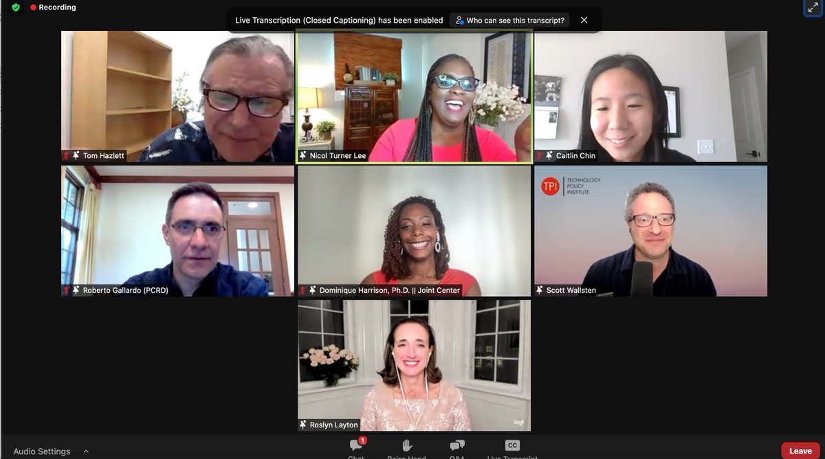 TPRCtweets's tweet image. Final panel for #TPRC2021. Great three days looking at current research and exploring needed research areas.@drturnerlee @RoslynLayton @scottwallsten