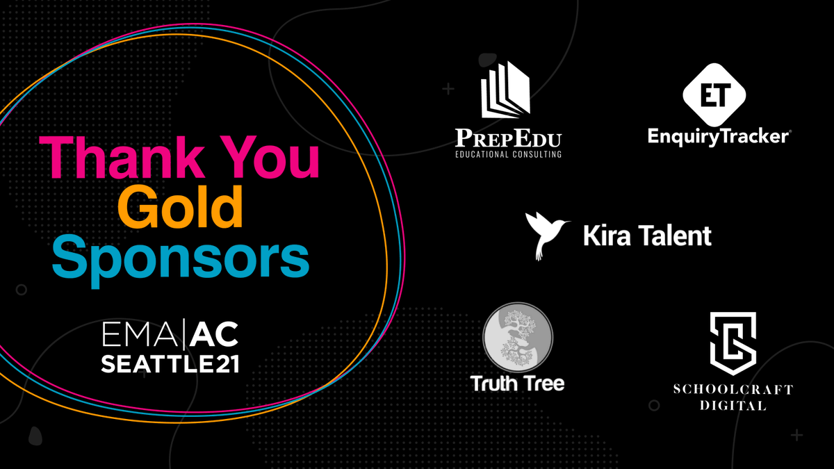 Thank you to our #EMAAC21 Gold sponsors: <a href="/enquiry_tracker/">Enquiry Tracker</a>, <a href="/KiraTalent/">Kira Talent</a>, #PrepEdu, <a href="/SchoolcraftHQ/">Schoolcraft Digital</a>, #TruthTree