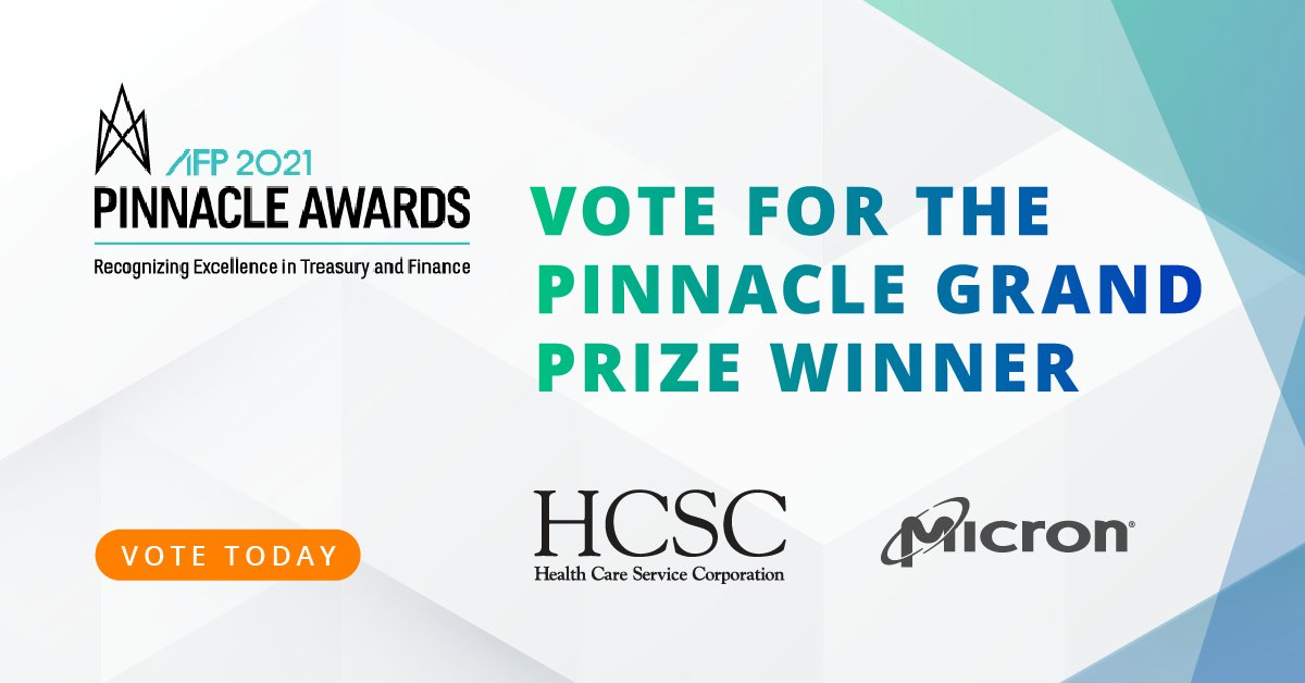 kyribacorp's tweet photo. Congratulations to @HCSC (Blue Cross and Blue Shield of Illinois, Montana, New Mexico, Oklahoma &amp; Texas) &amp; Micron for being this year's #AFP2021 Pinnacle finalists. You are in control of who will be crowned the Pinnacle Grand Prize Winner, so vote today! https://t.co/dDIhwXkp0v https://t.co/PgfDpRHauK