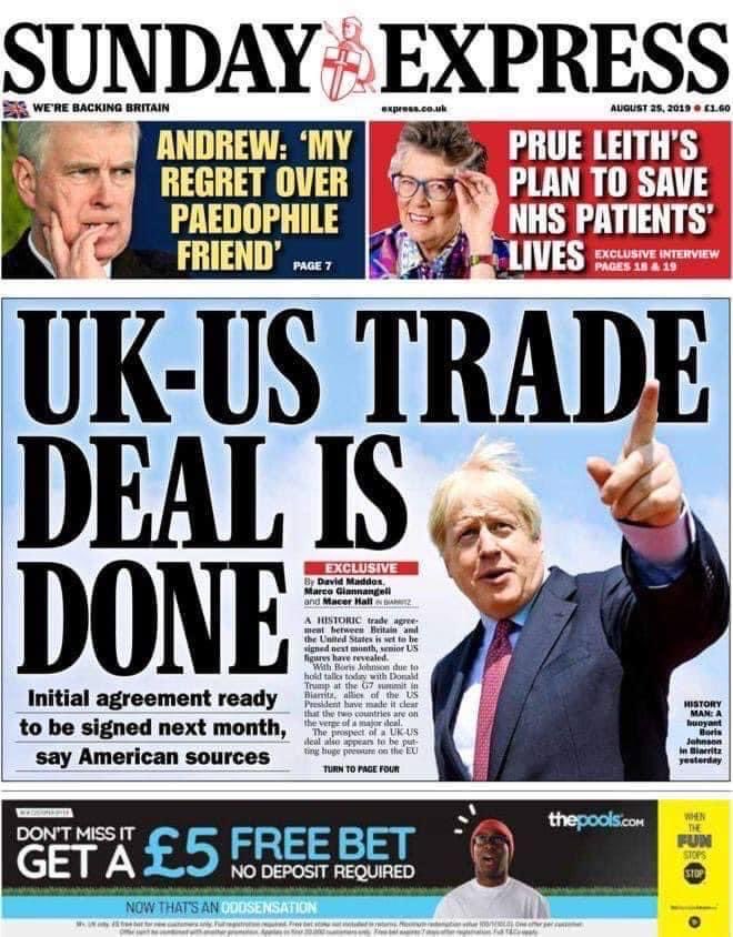 Don’t worry, apparently we did a trade deal with the USA in 2019.