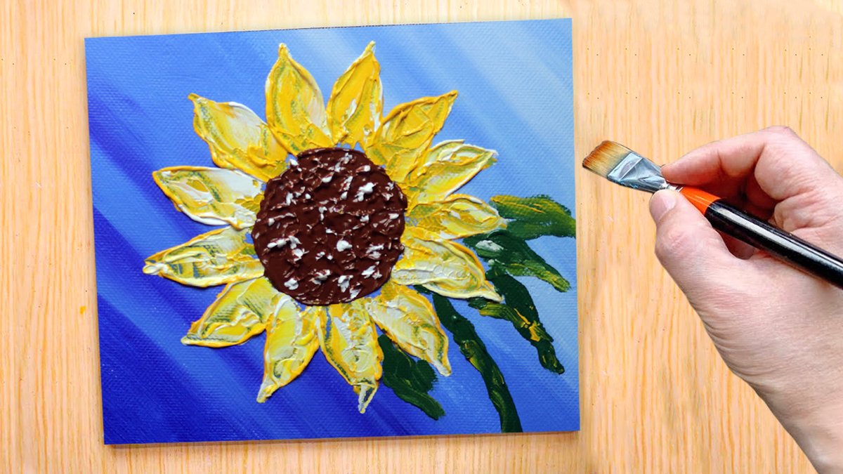 How to Paint Abstract Sunflower | Acrylic Painting Tutorial Step by Step youtu.be/-ZqpMGnXKfs via @YouTube