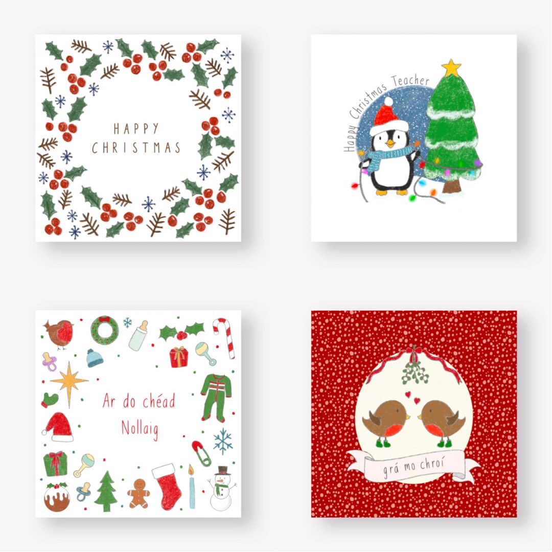 Yes, it’s still September but the cártaí Nollag are flying out. Have a peek at some of what’s available. #gaeilge #nollaigshona #irishchristmas