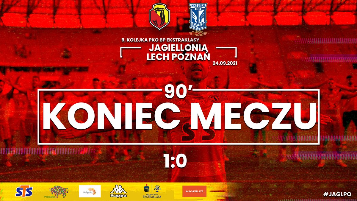 Jagiellonia1920's tweet photo. ⏱️ 90' Koniec meczu❗️ Przełamanie w najlepszym możliwym momencie 😍, czyli wygrana z liderem po golu @JesusImaz11. 👏👏👏 Brawo drużyna❗️
________________________
@wojpodlaskie | @WBialystok | #JAGLPO 1:0 https://t.co/qUqvdS8RRA