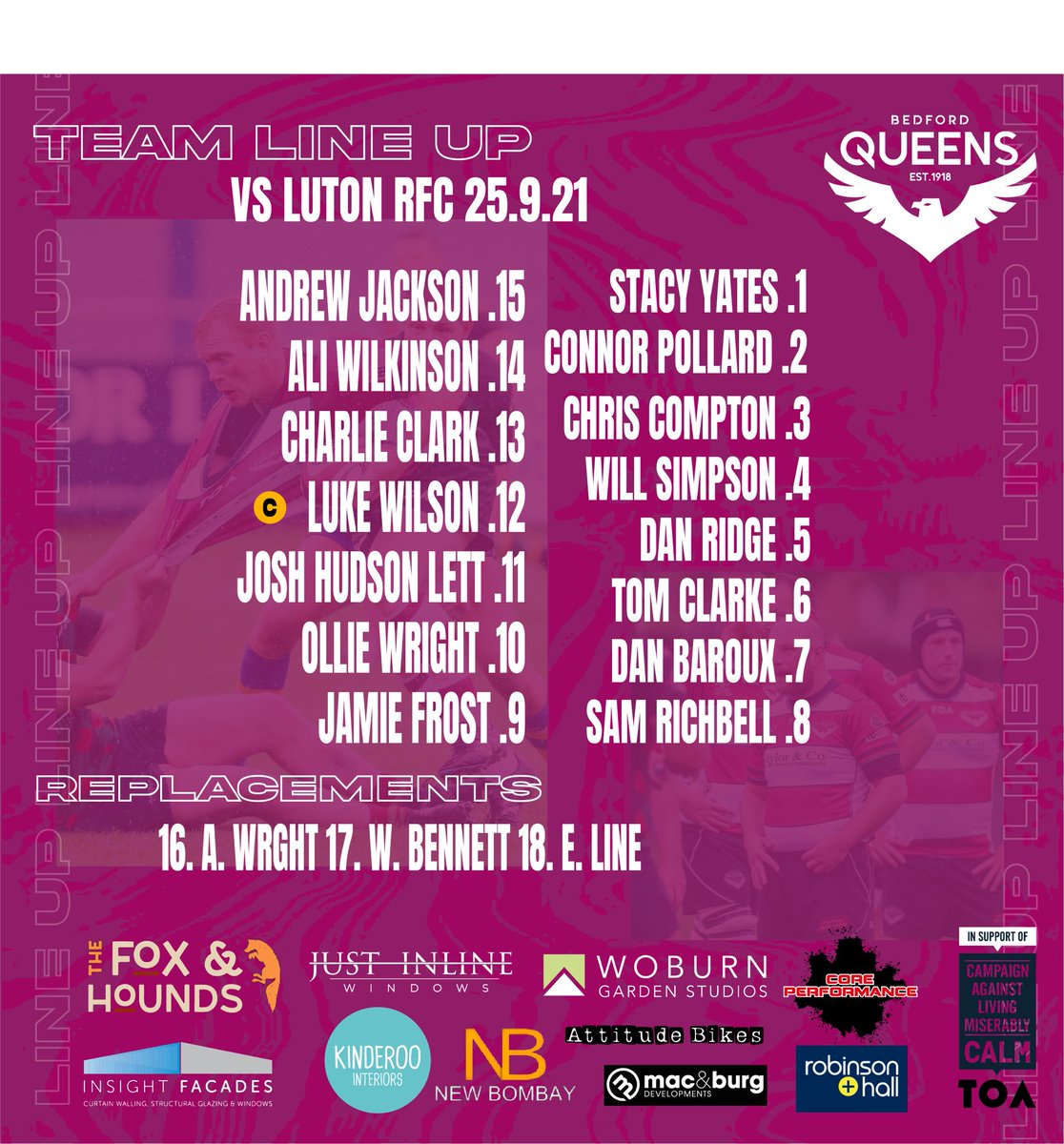 BedfordQueens's tweet photo. So here we are- league action for the first time in 18 months and here’s the line up to face @LutonRFC 

Should be a tough test against a side who have long been playing a higher level than ourselves. Good luck to the 6 on league debut also! https://t.co/5efS20QWTj