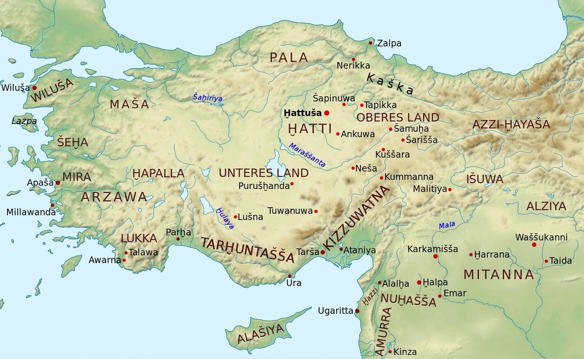 SumerianHittite's tweet photo. Tunç çağında Anadolu’yu gösteren harita. https://t.co/e7V2tElUMQ