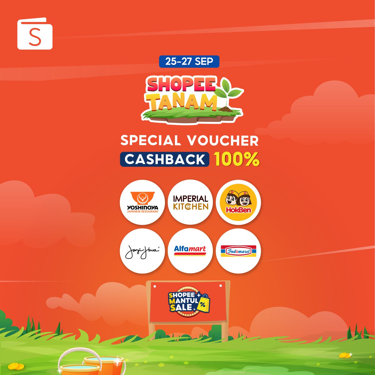 ShopeePay_ID's tweet photo. Pssst, jangan lupa mainin Shopee Tanam kamu hari ini yaa! ๐
Spesial promo #ShopeeMantulSale, kamu bisa dapetin berbagai voucher CASHBACK 100% buat kamu nikmatin di merchant-merchant ShopeePay. Yuk, mainkan sekarang dan dapetin vouchernya!
#ShopeeSMS #ShopeePay #ShopeeID https://t.co/X6TI7kP8QC