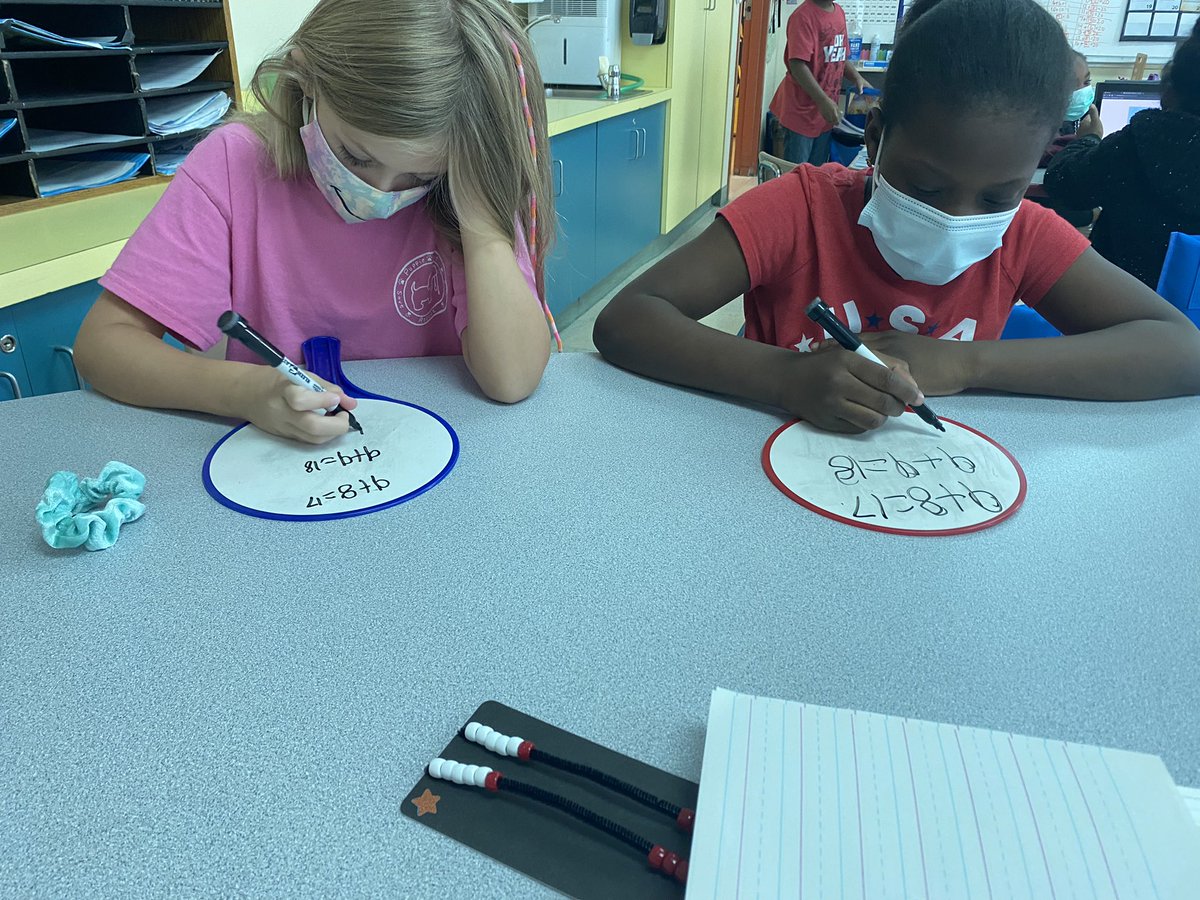 mrs_meads's tweet photo. Using our knowledge of doubles to solve equations with addends 1 more and 1 less! @CarneyElem https://t.co/nzqv4wmDy3