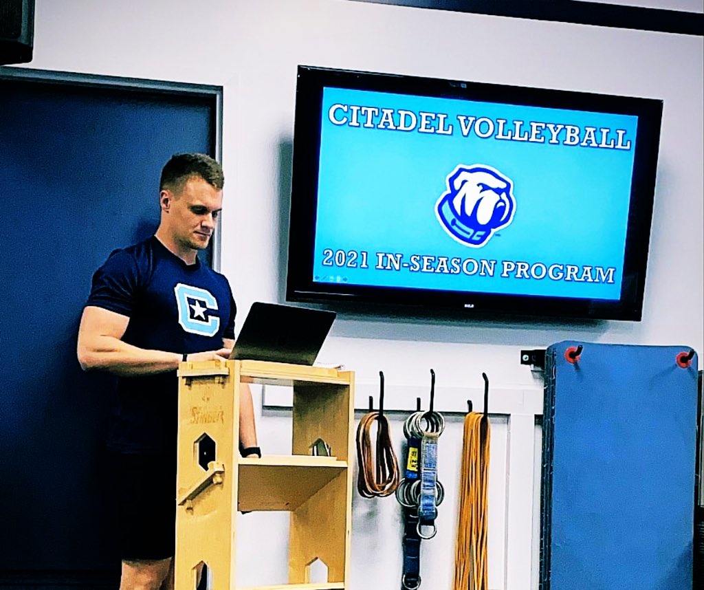 rhubbs123's tweet photo. Staff Coaching School!
Really enjoyed presenting my philosophy behind my In-Season Program for our Women’s VB team and the progress moving forward. This staff shares their thoughts and we work together as a whole to find what’s best for our athletes. #INTENT @CitadelCoachD https://t.co/agKZHF0zed
