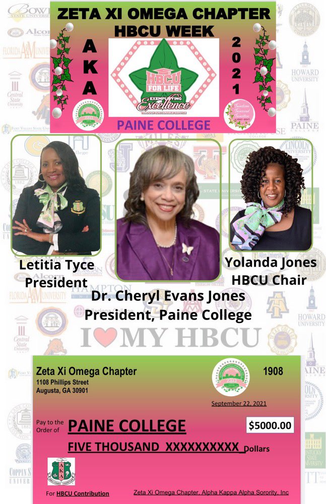 zetaxiomega_aka's tweet image. The check was presented to Dr. Cheryl Evans Jones via Zoom. We continue to support and promote our HBCUs!

#SARegion 
#significantSA 
#SARHBCUweek 
#ZXO 
#AKA1908