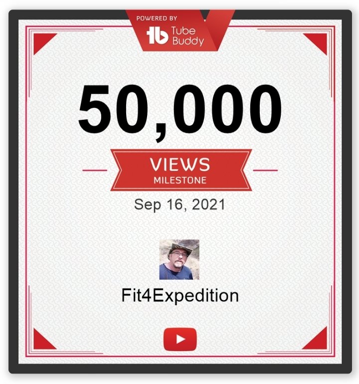 Fit4Expedition's tweet photo. Wow! 50,000 views. I love all of the friendships I have made on YouTube for sure. Sounds cliché I know but this is true. I obviously couldn't have gotten here without you. #Fit4Expedition #Fit4Fam https://t.co/N96TEotyYh