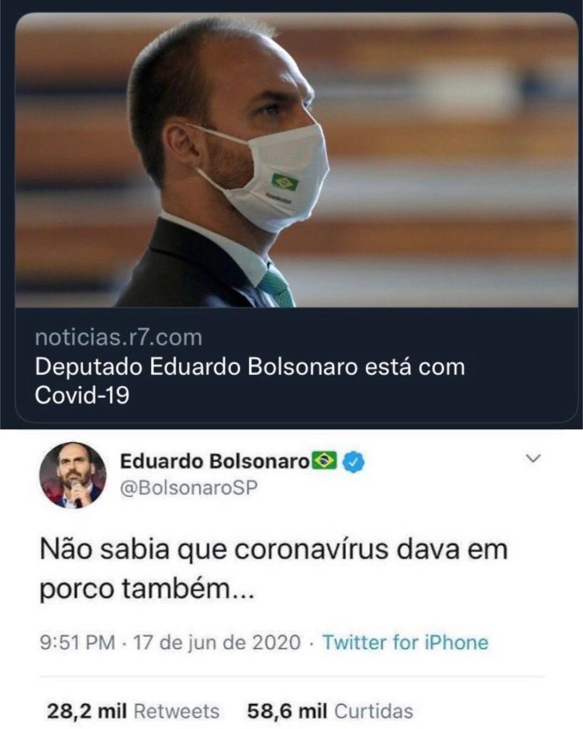 Joice Hasselmann On Twitter Eduardo Bolsonaro Está Com Covid Quando Joice Hasselmann On Twitter Eduardo Bolsonaro Está Com Covid Quando