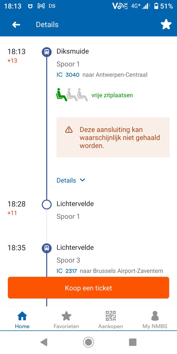 Is het nu 13 of 5 minuten <a href="/NMBS/">NMBS</a>?