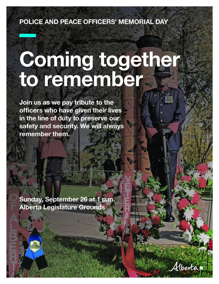We will join our fellow members in the law enforcement family in paying tribute to those who made the ultimate sacrifice in the line of duty, including our own Acting-Sgt. Paul Smith and Const. Cal Byam. They will not be forgotten. #HeroesInLife