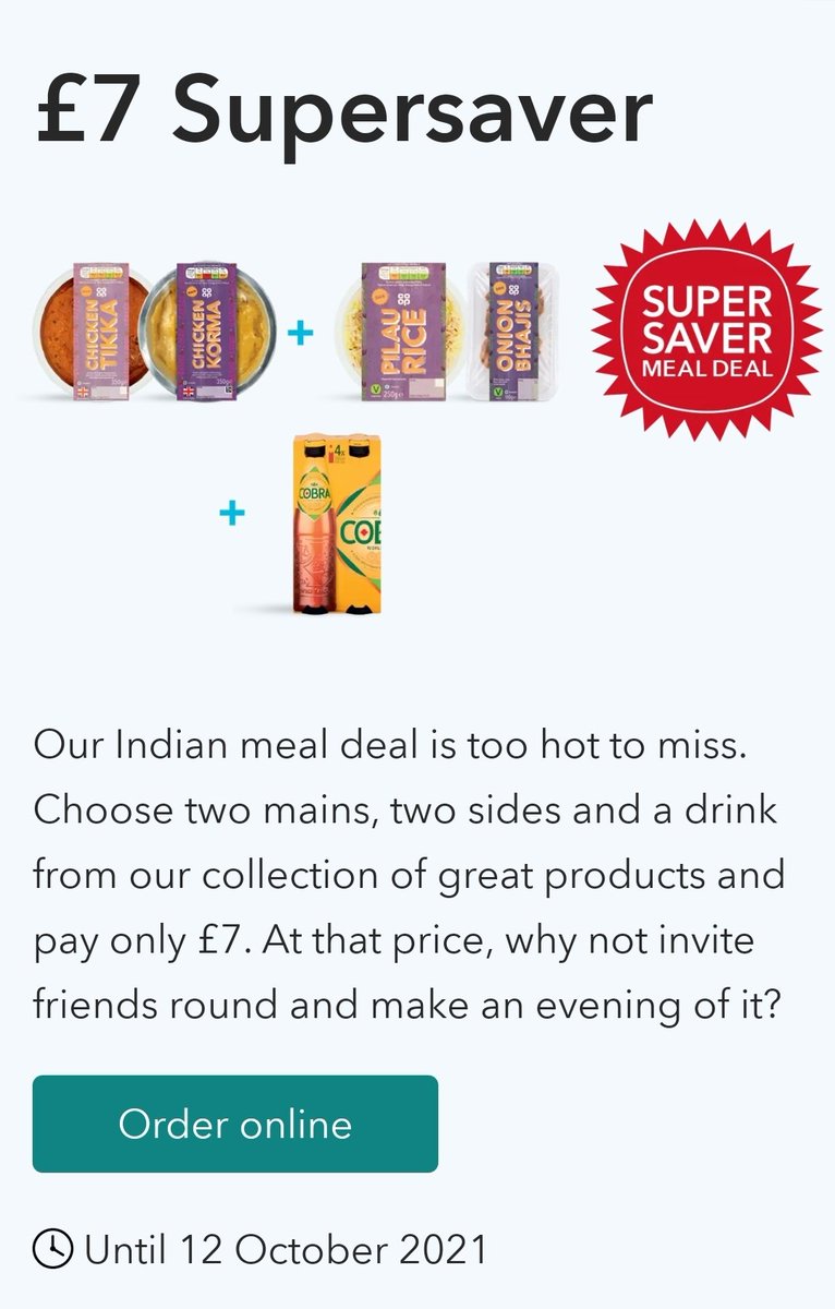berryman_simon's tweet photo. Have you seen our latest Super Saver? Available now in Falmouth-Clipper Way, also available on Click and Collect and Deliveroo. Get your deal now while stocks last 😋 @coopuk @fewey7 @CatherineChatt @Andrewcoopgibb1 #cobrabeer #coopsouthwest https://t.co/hGzGqznmaI