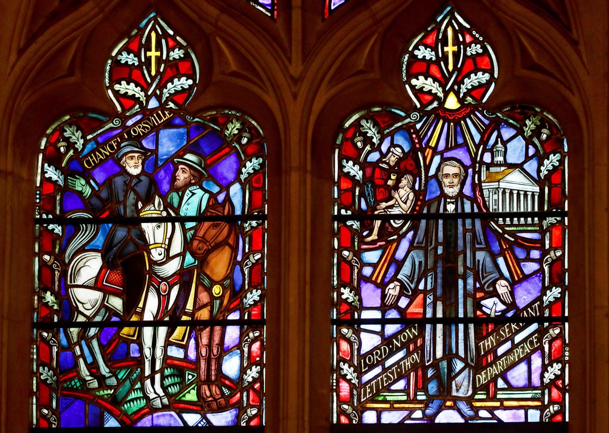 Washington's Nat'l Cathedral focus of controversy.  Two windows w/ Gen Robert E. Lee &amp; "Stonewall" Jackson - commissioned by Daughters of Confederacy in '50's gone. New windows to be designed by Kerry James Marshall - who has never worked in stained glass! cbsnews.com/news/national-…