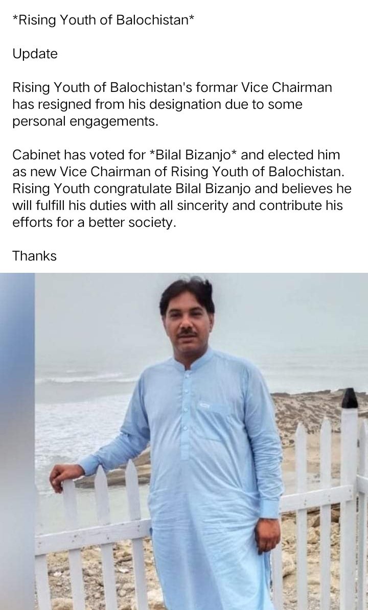 _R_Y_B_'s tweet photo. رائزنگ یوتھ آف بلوچستان

اپڈیٹ

کیبنِٹ باسکانی رزامندی ءُ ووٹینگ ءَ پد *بلال بزنجو* رائزنگ یوتھ ءِ نوکیں وائس چئرمین کنگ بوتگ۔ https://t.co/68CXY1WTHu