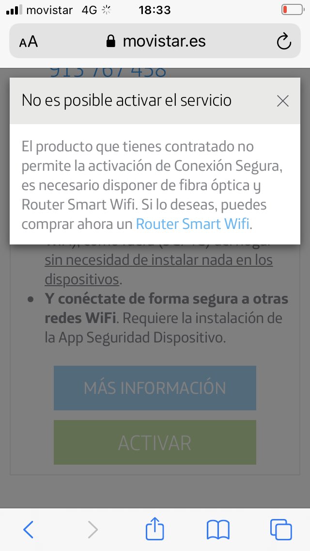 adsuara's tweet photo. Que @movistar_es te quite sin previo aviso el servicio de #ConexiónSegura porque dice que AHORA no es compatible con tu Router (después de prestarlo durante muchos meses) y que tienes que comprar uno nuevo por 40 € (+ instalación = 90 €) no es muy #friendly con sus clientes. 😡 https://t.co/zkvf1bGbG5