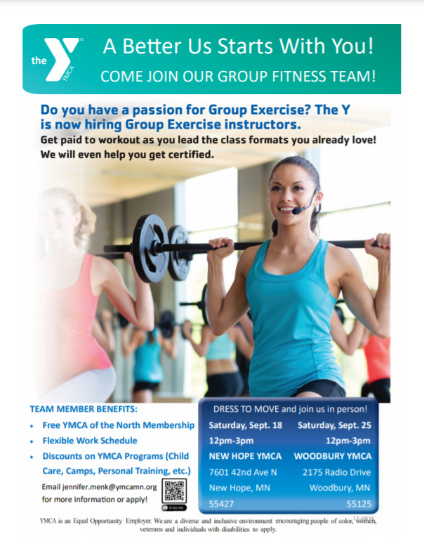 YMCAMNJOBS's tweet photo. We have open call tomorrow for Group Exercise Instructors! Dress to move and drop in anytime between 12pm-3pm. We'll have team members available to answer questions and help you apply! 
9/25 @ Woodbury YMCA
We'll see you there! #hiring #groupexercise #fitnessinstructor https://t.co/eGR2SMCm1K
