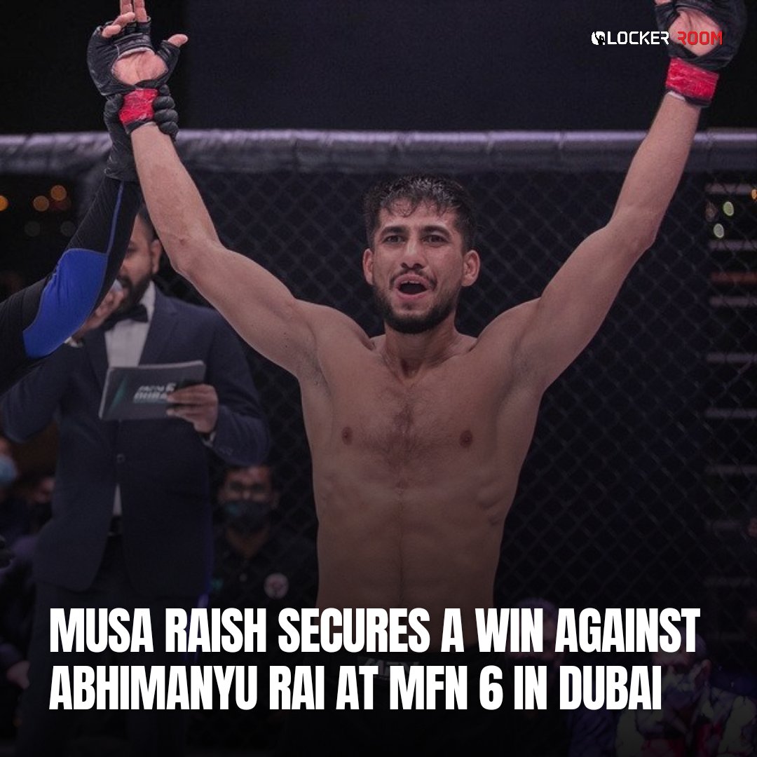 lockerroom_in's tweet photo. Musa Raish picks up a decision win over Abhimanyu Rai. Thoughts on the fight? 

#MatrixFightNight #MFN6 #MFN6Dubai #India #MFN #MatrixFightNight6 https://t.co/ZbpT7TAvSf