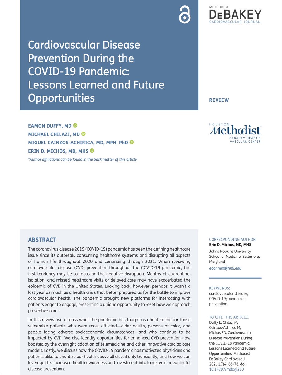 Michael Chilazi (@mchilazi) on Twitter photo Excited to share our work on lessons learned for CVD prevention from the COVID-19 pandemic. Always a privilege to learn from <a href="/ErinMichos/">Erin D. Michos, M.D.</a> <a href="/miguelcainzos23/">Miguel Cainzos-Achirica</a> and @EDufffy! doi.org/10.14797/mdcvj… Excited to share our work on lessons learned for CVD prevention from the COVID-19 pandemic. Always a privilege to learn from <a href="/ErinMichos/">Erin D. Michos, M.D.</a> <a href="/miguelcainzos23/">Miguel Cainzos-Achirica</a> and @EDufffy! doi.org/10.14797/mdcvj…