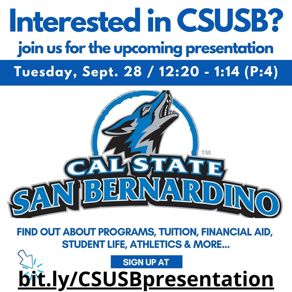 Join us for an info session with Cal State San Bernardino.
