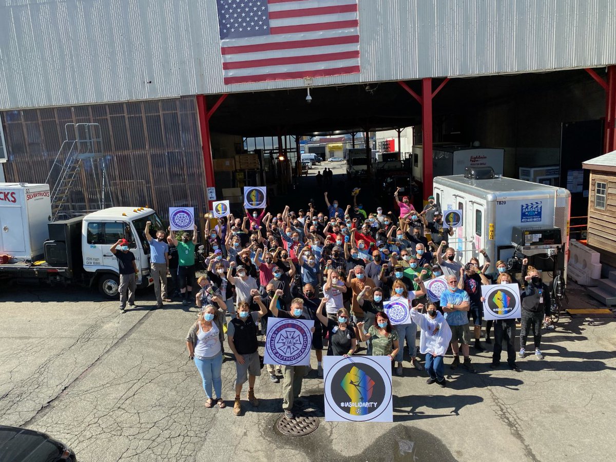 Do you hear us yet, AMPTP? This fight is our fight! The entire (ENTIRE!!!) crews of Larry’s Diner and Woo Hoo are showing up to stand in solidarity with their <a href="/IATSE/">IATSE // #IASolidarity</a>  colleagues currently fighting for basic worker rights. We deserve and demand our worth! #IAWeStandTogether ✊
