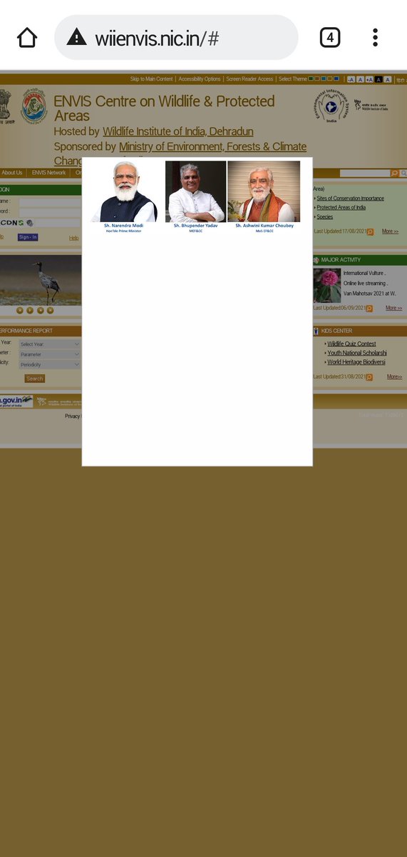 NivedAV1's tweet photo. @PMOIndia can't access envis website on mobile phone due to these three heads showing permanently.... https://t.co/VxHwHSPk7e