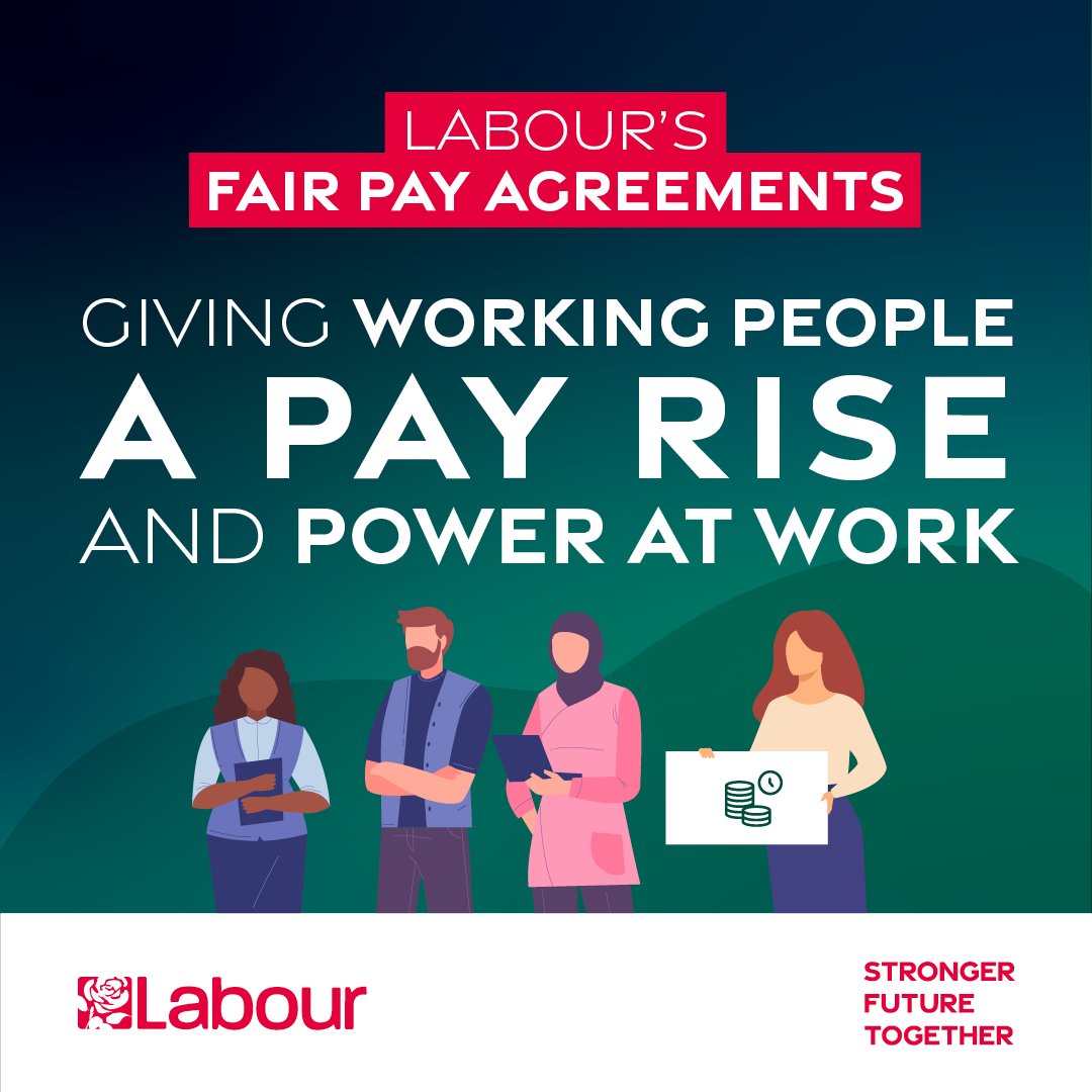 UKLabour's tweet image. BREAKING: Labour&apos;s Fair Pay Agreements would give working people a pay rise and boost our economy. 

Labour would bring together representatives from workers and employers to agree minimum pay and conditions in their industry. 

Good for working people. Good for business. 
#Lab21