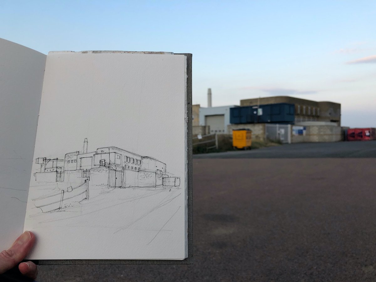 The Margate wastewater pumping station, a #brutalist building, sketched last weekend. 
More on my website: janesketching.com/2021/09/23/mar…

#GrimArt 
#watercolour with <a href="/DANIELSMITH_ART/">DS Art Supplies</a> paints supplied by <a href="/jacksons_art/">Jackson's Art</a>
<a href="/SouthernWater/">Southern Water</a> <a href="/LoveMargate/">Love Margate</a> @VisitThanet 
@promotethanet #kent