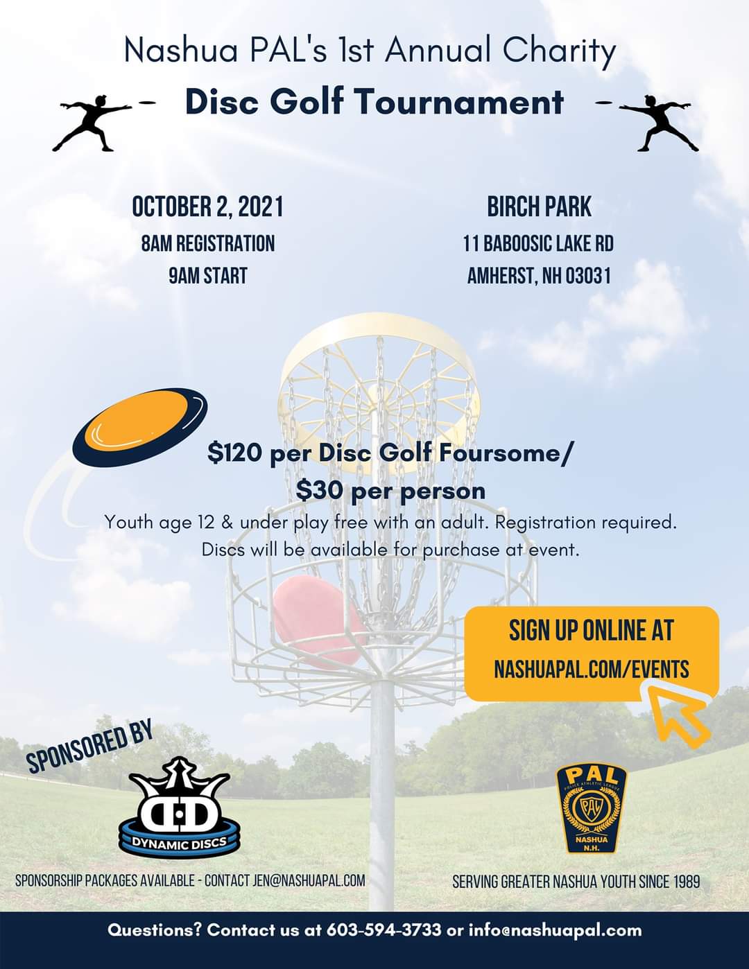 Nashua PAL on Twitter "Join us for the 1st Nashua PAL's Disc Golf