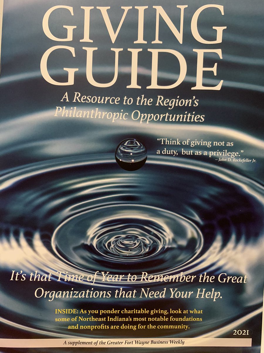 Business Weekly (@fwbusiness) on Twitter photo Check out today’s edition with our Giving Guide, a look at NE Indiana’s notable foundations and nonprofits done in collaboration with <a href="/FoellingerFdn/">Foellinger Foundation</a>, <a href="/CFGFW/">Community Foundation of GFW</a> and <a href="/AWSFound/">AWS Foundation</a>. Check out today’s edition with our Giving Guide, a look at NE Indiana’s notable foundations and nonprofits done in collaboration with <a href="/FoellingerFdn/">Foellinger Foundation</a>, <a href="/CFGFW/">Community Foundation of GFW</a> and <a href="/AWSFound/">AWS Foundation</a>.