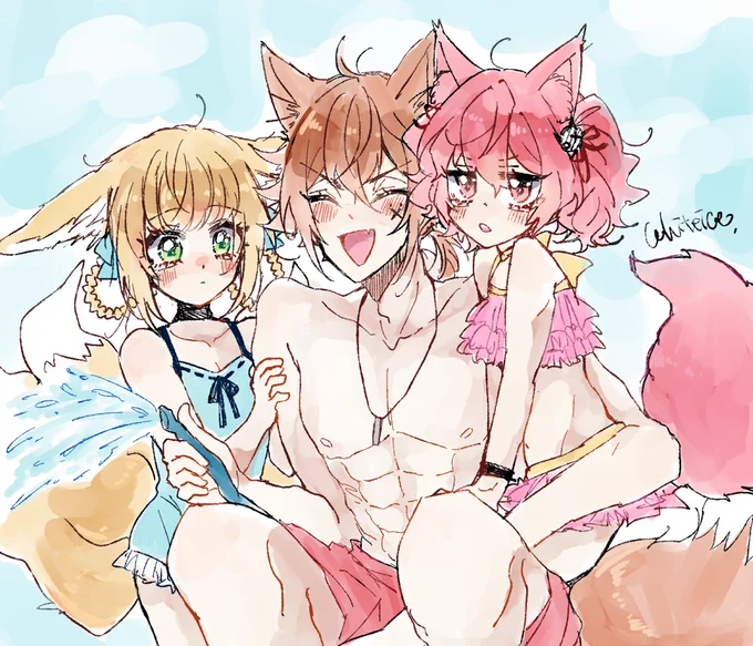 幼女と遊ぶ精神年齢が低いお兄さん🦊
#アークナイツファンアート 