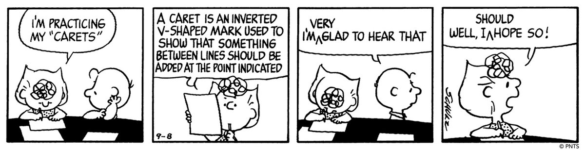 🖍️ Get out your red pen and practice your ^carets—it's #NationalPunctuationDay! 📰 This strip was originally published on September 8, 1982.⁠