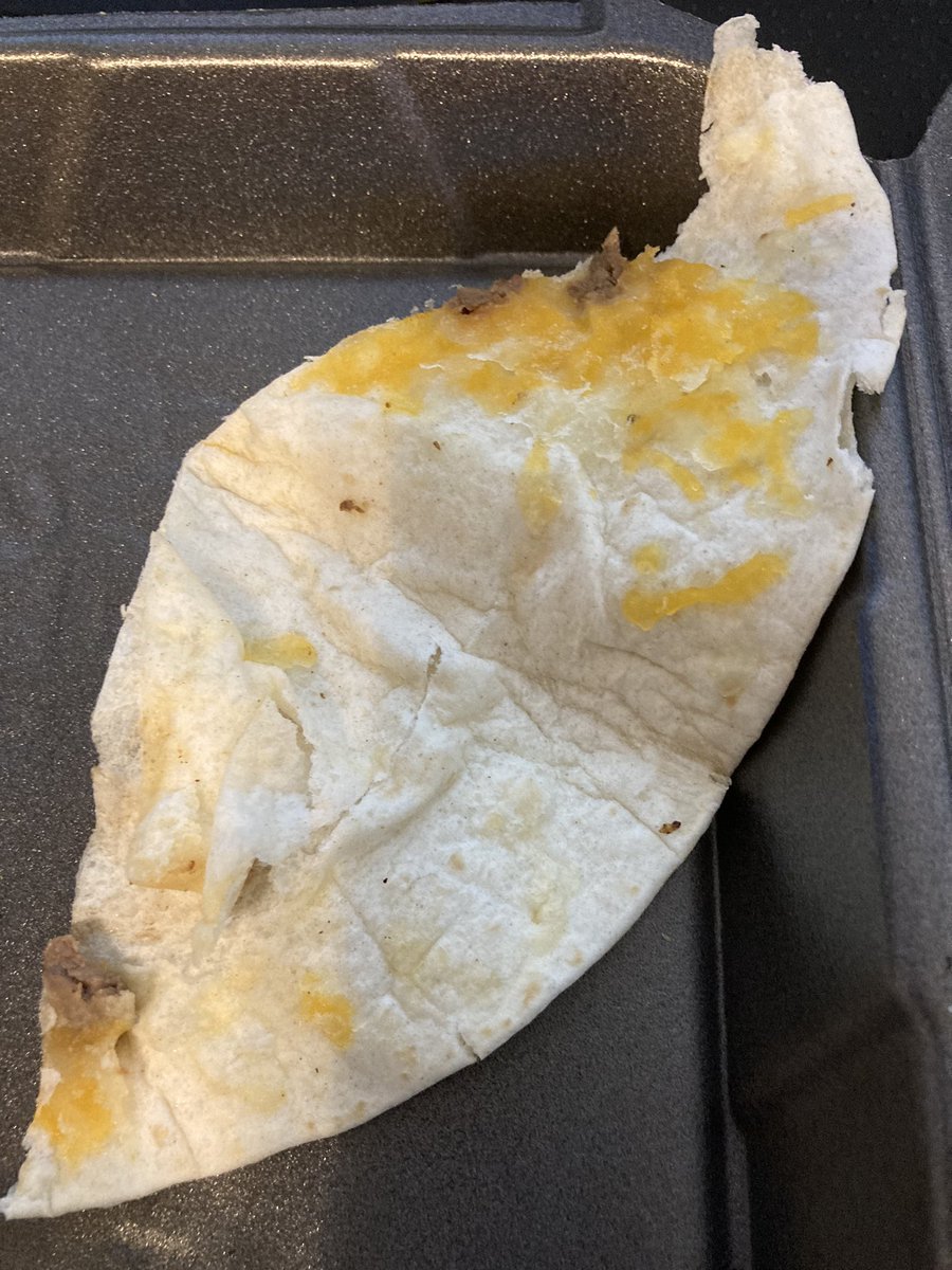 TysonAmandaj's tweet photo. @DoorDash_Help I ordered a quesadilla from Tijuana Flats and received a mostly dry tortilla with a sprinkle of cheese and barely any meat or other toppings 🤷🏼‍♀️🤷🏼‍♀️ still hungry in florida!!!!! What the heck is this??? https://t.co/DyavFnGARX