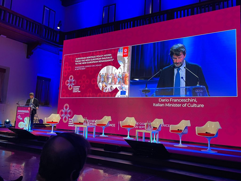P_Toschi's tweet photo. Grazie @europanostra and @FondazioneGCini  for a great day devoted to Europe and the European way to recovery through #culture #venicecall @MiC_Italia https://t.co/kqIv8HvQIc