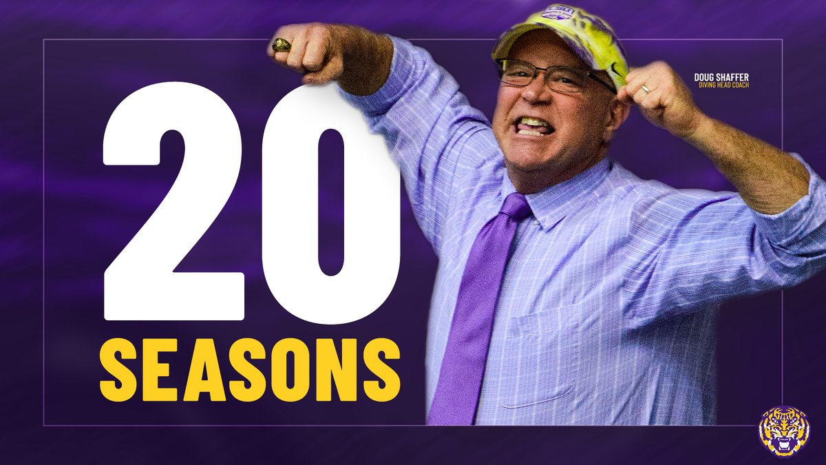 LSUSwimDive's tweet photo. The 🐐 Keeps Grinding

Doug Shaffer embarks on his 20th season in the purple and gold tomorrow morning! https://t.co/bLQVPgMbA9