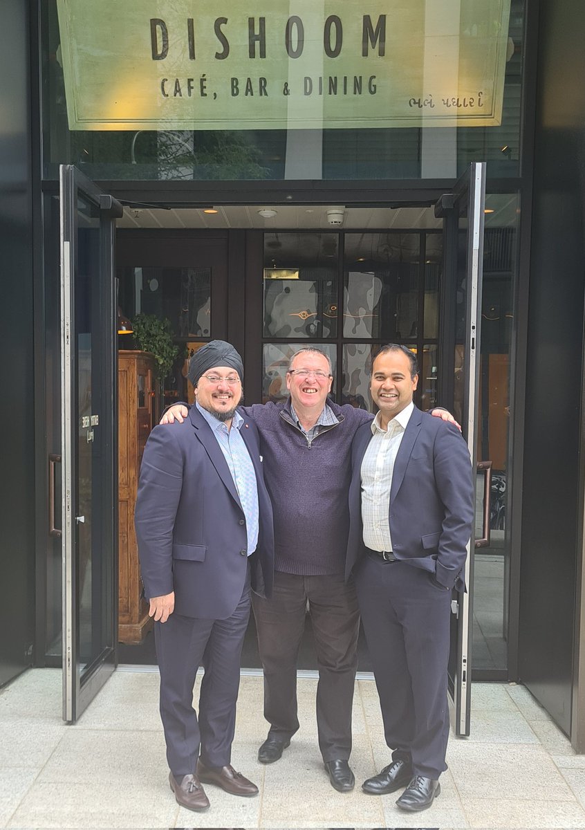 Andrew007Uk's tweet photo. A super busy day in #Birmingham in the good company of @WMidlandsIndia Director @ghanshyamn commenced in the company of #WMIP Chair @JasonWouhra a successful entrepreneur, with whom I had a good breakfast.
More about the establishment for #Foodie friends later. Business first. https://t.co/xsmXvRP5WN