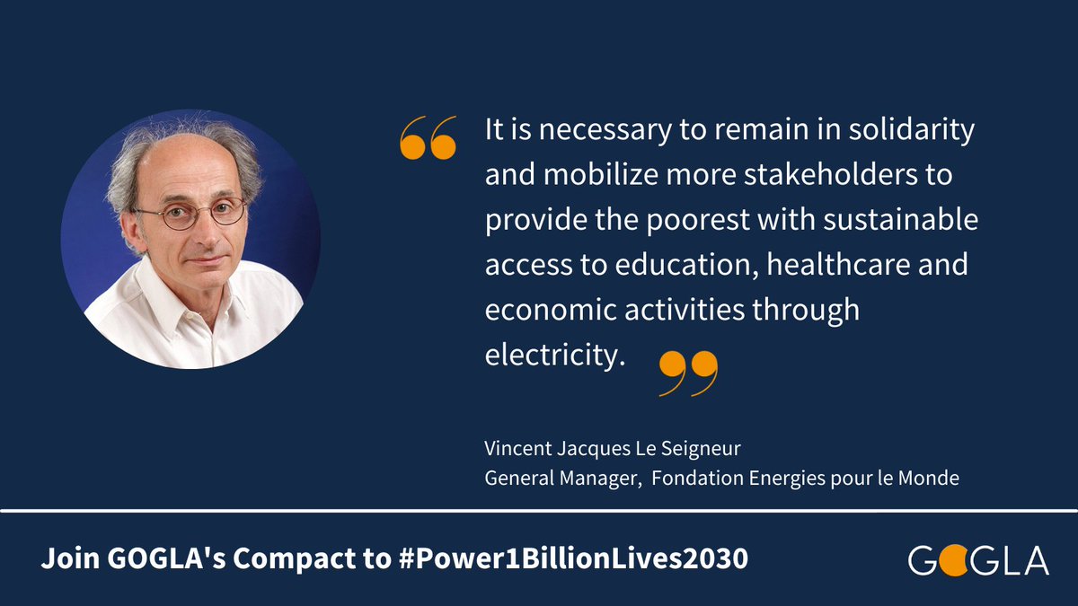 Everyone deserves #cleanenergyaccess that will enable education, healthcare and economic opportunity. 

Merci <a href="/fondemfr/">FONDEM</a> for endorsing the Compact to #Power1BillionLives2030! It's an ambitious goal but we can achieve it if we work together.

Join us: gogla.org/join-us-in-our…
