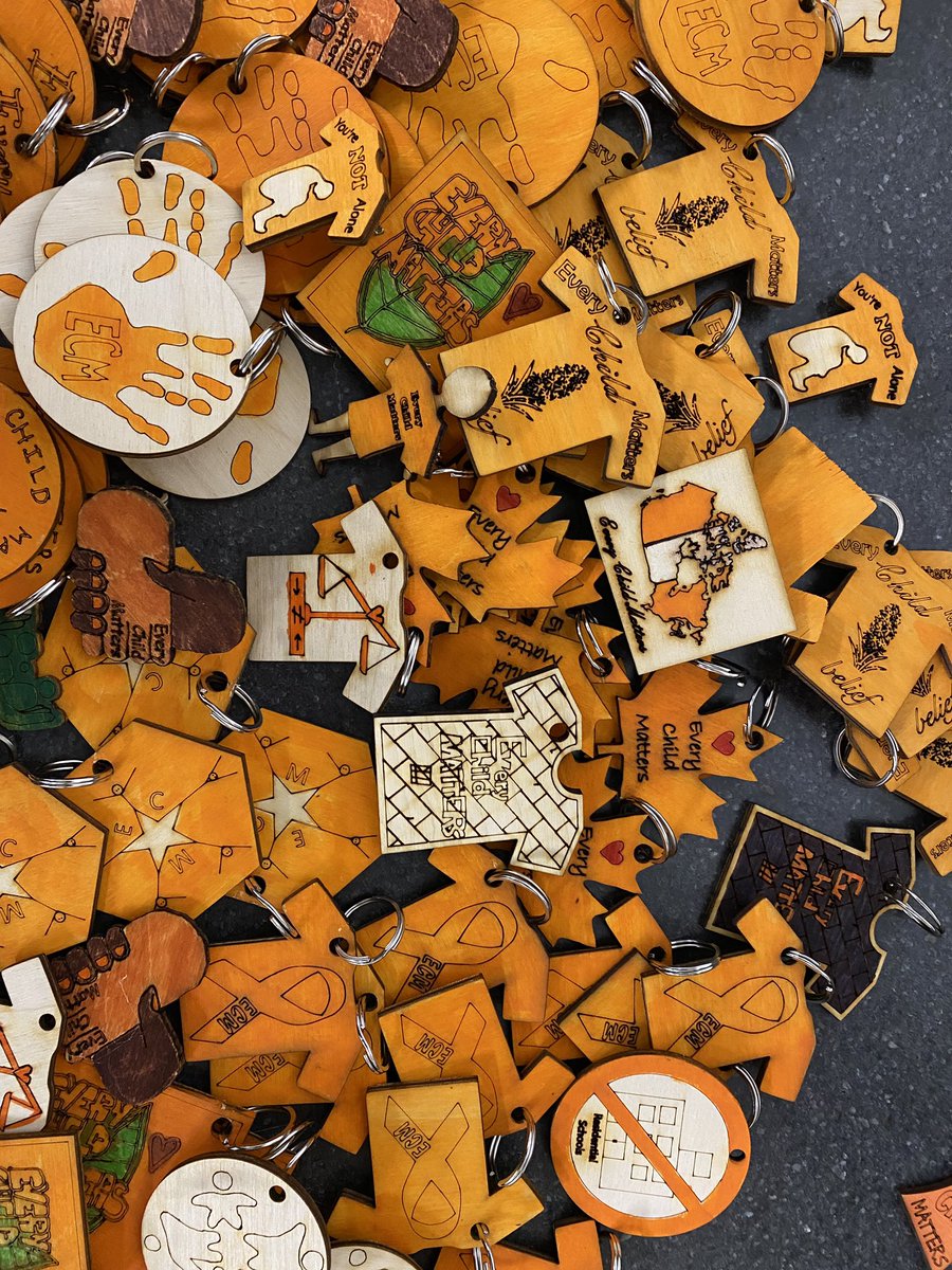 TechnologySab's tweet image. Ms Gasparotto is getting ready for orange shirt day, having students design and fabricate bag tags and pins to show their support.  #greatstuff