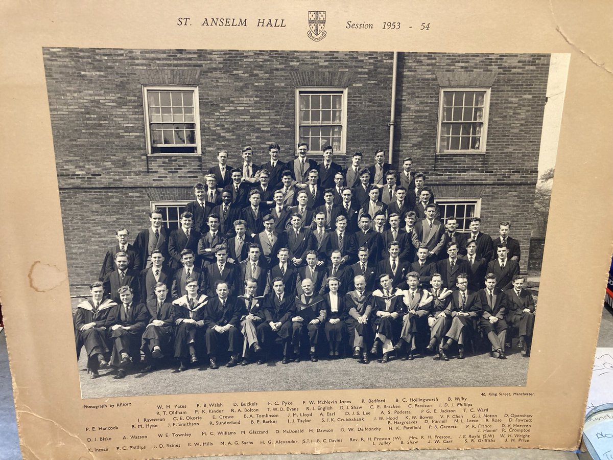 Alison_Inman's tweet photo. @St_Anselm_Hall found amongst my parent’s things, 1953/4 photo (Dad bottom left) and with my Mum at 1954 May Ball @slemshistory https://t.co/4ExTmgVrfq
