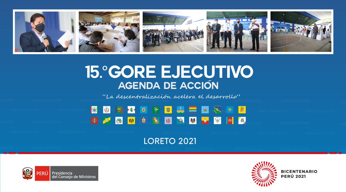 pcmperu's tweet image. Iniciamos el segundo y último día del 15.° #GOREEJECUTIVO "La descentralización acelera el desarrollo" en Iquitos, que reúne a los ministros y ministras de Estado con los gobernadores regionales y sus equipos técnicos, para impulsar el desarrollo en los departamentos del país.