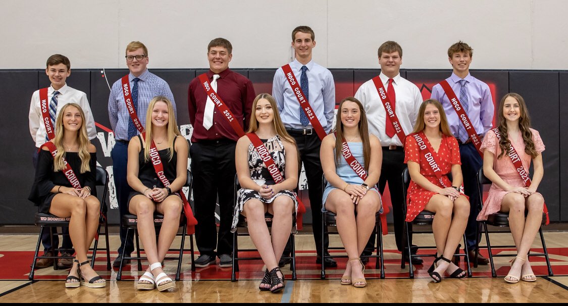 WestDubStuCo's tweet photo. Let’s give a big welcome to the WDHS 2021 Homecoming Court! Devin Coyle, Jacob Kronlage, Brody Steger, Tucker Nauman, Josh Ernzen, Nick Bryant, Audrey Biermann, Maddie Harris, Taryn Penney, Maddy Maahs, Haylee DeLong, and Meredith Bahl! https://t.co/gzYoFDZecg